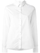 Maison Margiela Collar Detail Long Sleeve Shirt, Women's, Size: 40, White, Cotton