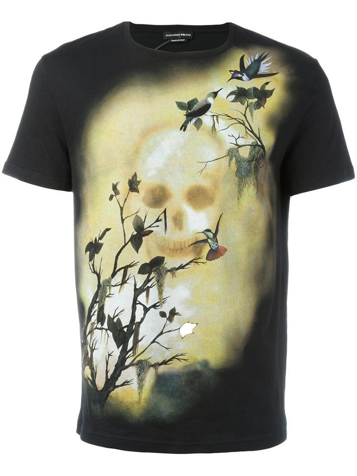 Alexander Mcqueen Skull Print T-shirt, Men's, Size: Small, Black, Cotton