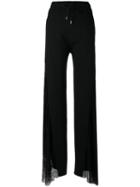 Mcq Alexander Mcqueen - Lace Panel Palazzo Pants - Women - Cotton/polyamide - Xs, Black, Cotton/polyamide