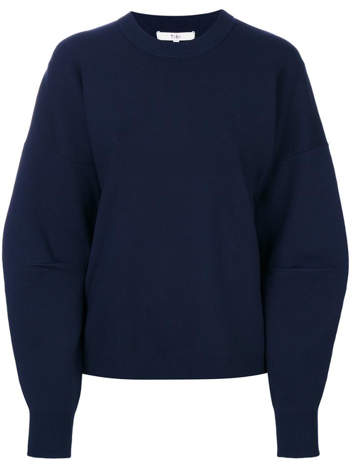 Tibi Back Zip Sweater - Blue