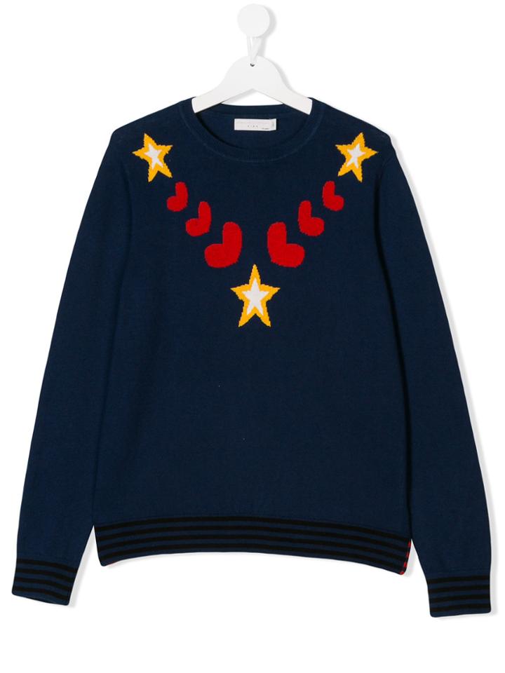Stella Mccartney Kids Teen Intarsia Knit Jumper - Blue