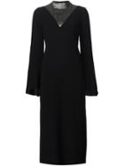 Ellery Metallic Neck Detail Dress, Women's, Size: 12, Black, Viscose/polyamide