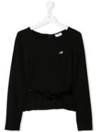 Monnalisa Teen Bow-embellished Sweatshirt - Black
