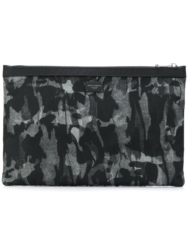 Dolce & Gabbana Camouflage Print Clutch - Grey