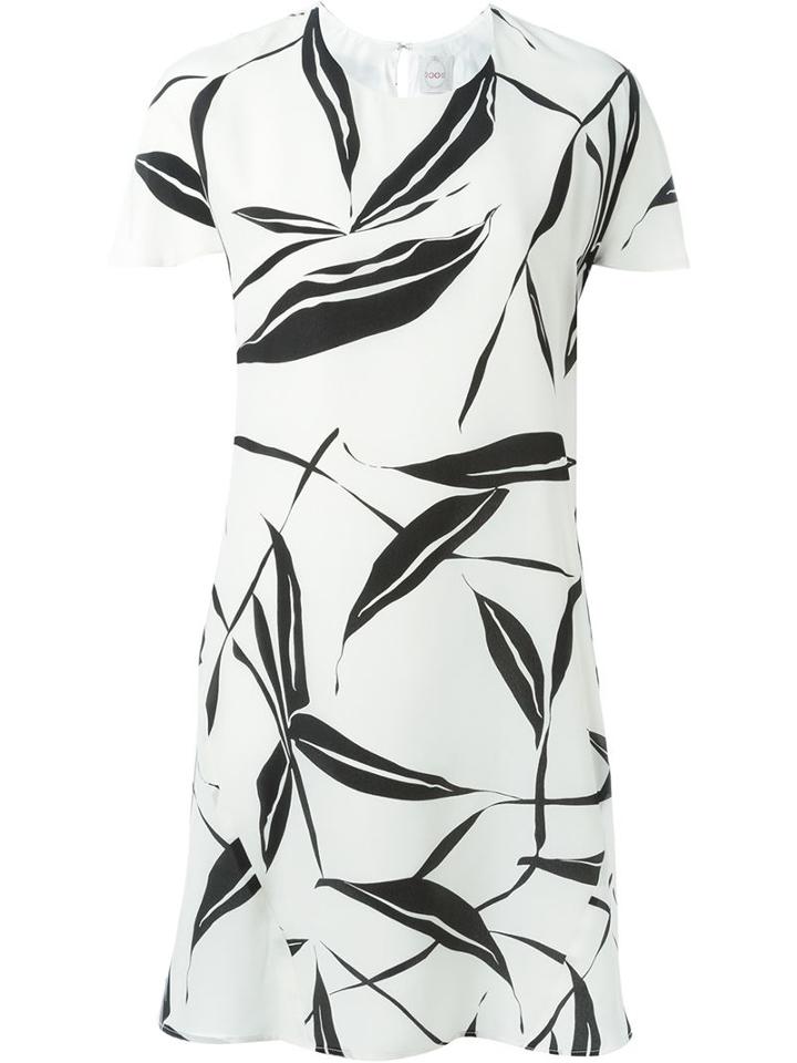 Eggs Leaf Print Dress, Women's, Size: 40, Nude/neutrals, Silk/acetate/viscose