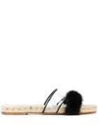 Solange Sandals Double Strap Espadrille Mules - Black