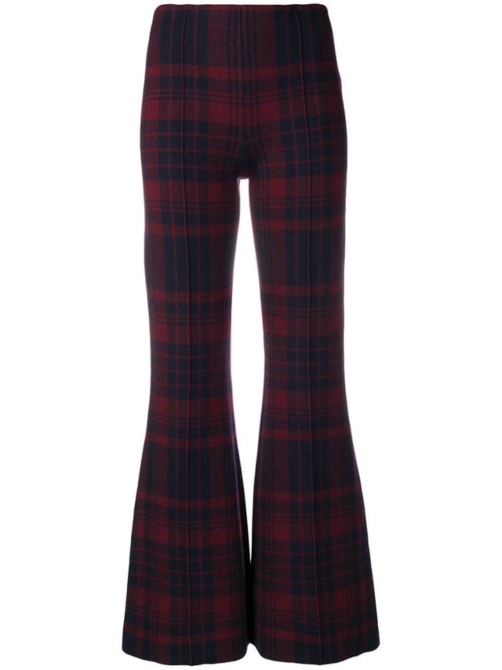 Sonia Rykiel Tartan Pattern Flared Trousers - Blue