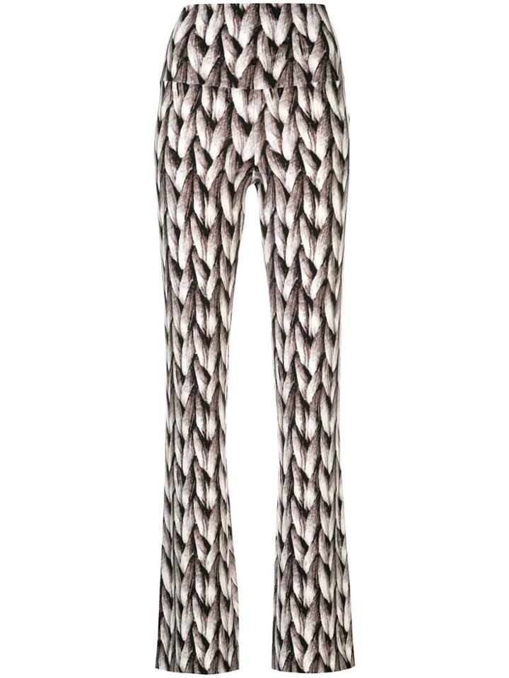 Norma Kamali Knit Print High Waisted Trousers - Multicolour