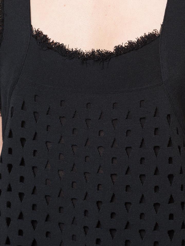 Derek Lam Perforated Sleeveless Dress - Black