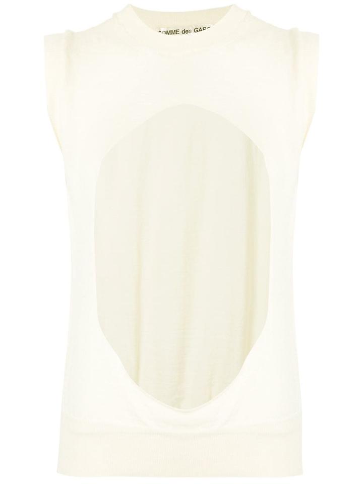 Comme Des Garçons Vintage Distressed Sleeveless Sweater - White