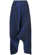 Issey Miyake Striped Drop-crotch Trousers - Black