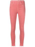 Mother Cropped Skinny Trousers - Pink & Purple
