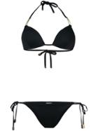 Moeva - Metallic Trim String Bikini - Women - Polyamide/spandex/elastane - Xl, Black, Polyamide/spandex/elastane
