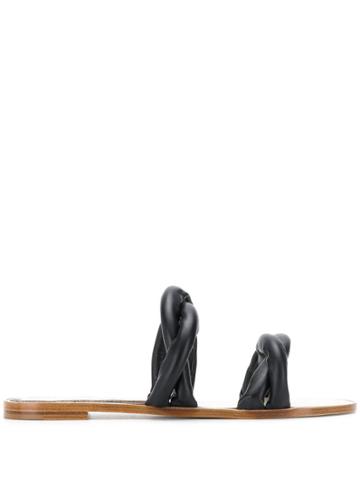Francesca Bellavita Mashmellow Flat Sandals - Black