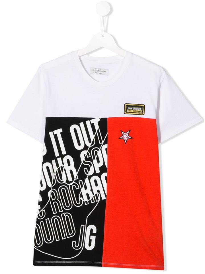 John Galliano Kids Teen Colour-block T-shirt - White