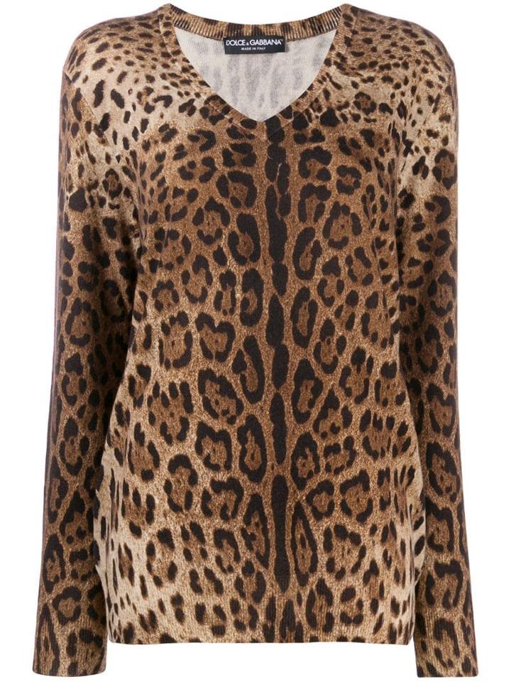 Dolce & Gabbana Leopard-print Cashmere Jumper - Brown