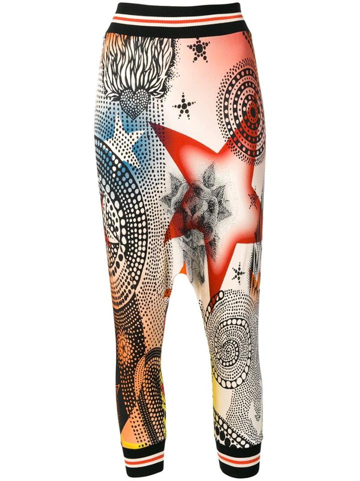 Jean Paul Gaultier Vintage Printed Drop Crotch Trousers - Black