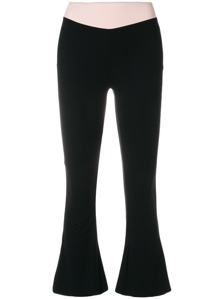 Sàpopa Cropped Flared Trousers - Black