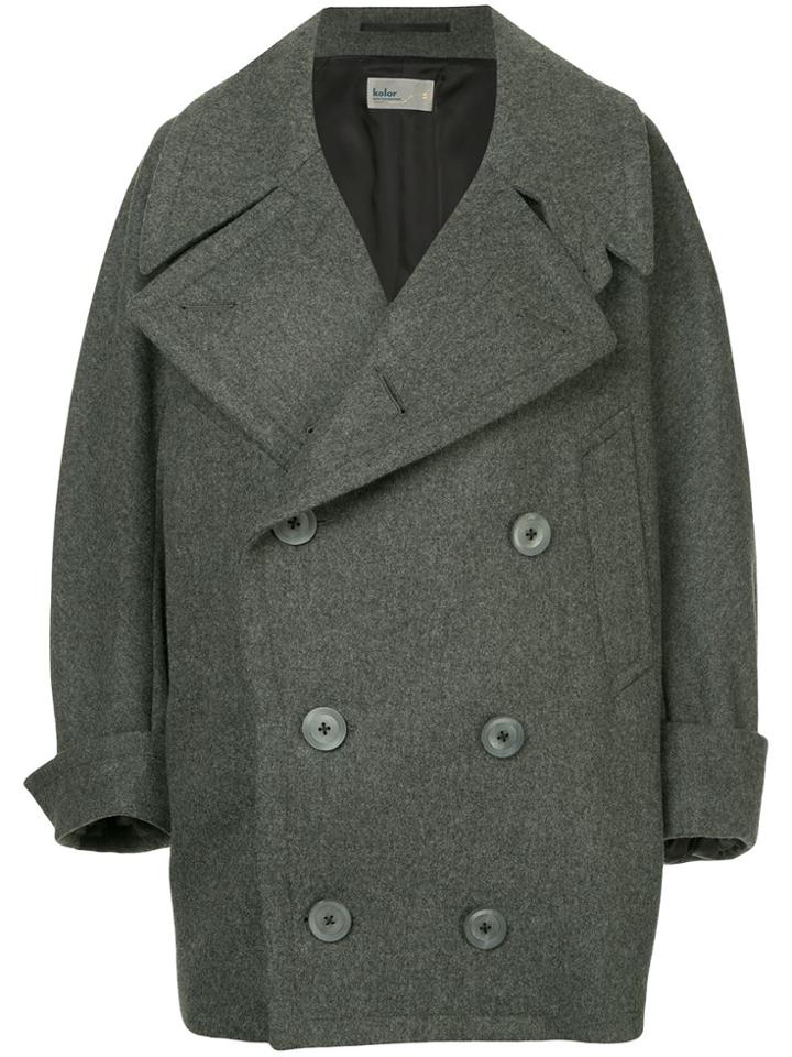 Kolor Double Breasted Coat - Grey