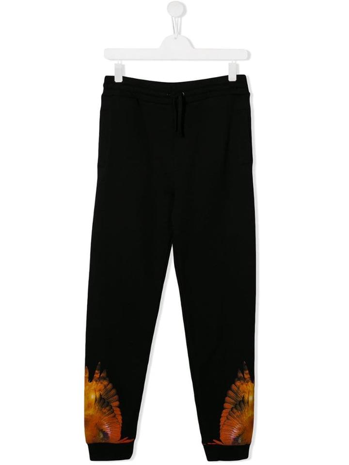 Marcelo Burlon County Of Milan Kids Teen Graphic Track Pants - Black