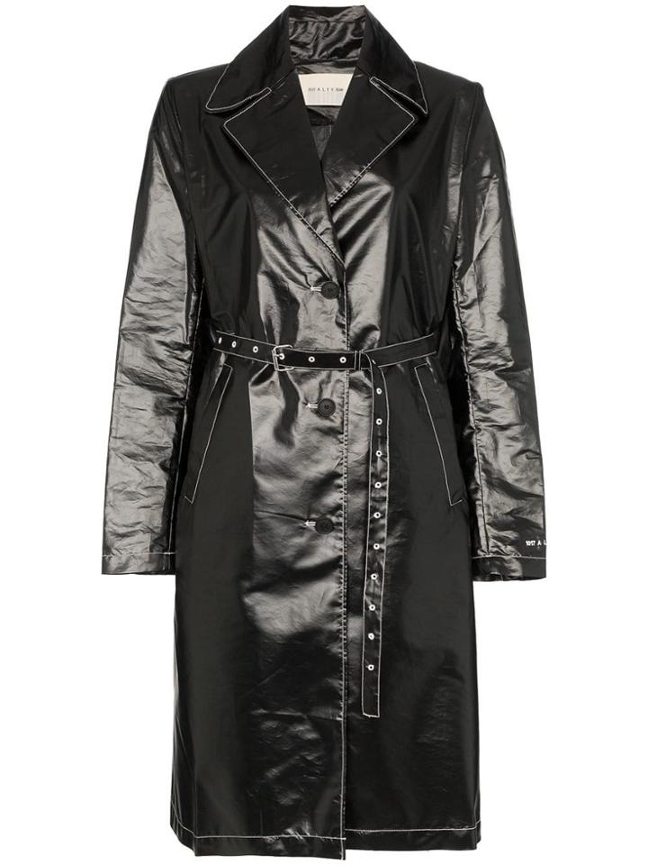 1017 Alyx 9sm Williams Belted Vinyl Trench Coat - Black