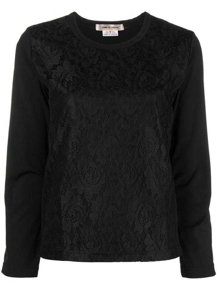 Comme Des Garçons Lace Panel Sweater - Black