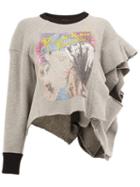 Maison Margiela Tiered Sleeve Sweatshirt, Women's, Size: 38, Grey, Cotton/wool