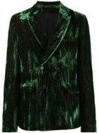 Ann Demeulemeester Double Breasted Velvet Blazer - Green