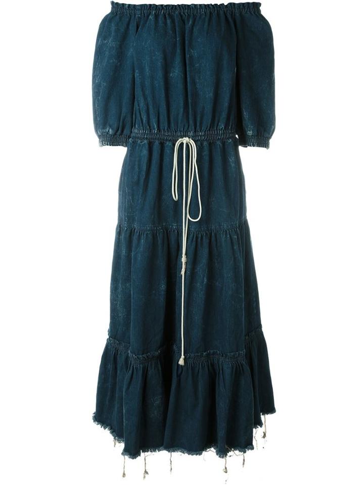 Chloé Off The Shoulder Denim Dress