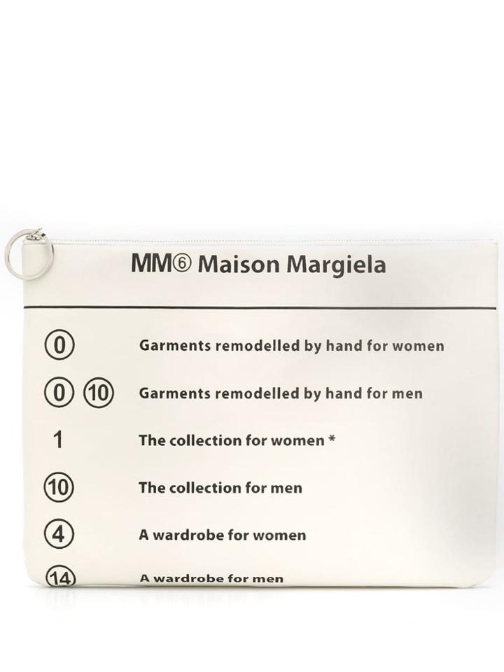 Mm6 Maison Margiela Graphic Print Clutch - Black