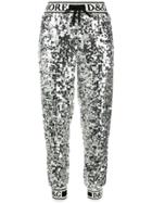 Dolce & Gabbana Sequin Embellished Trousers - Silver