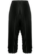 Issey Miyake Pleated Cropped Trousers - Black