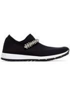 Jimmy Choo Black Verona Knit Crystal Embellished Sneakers