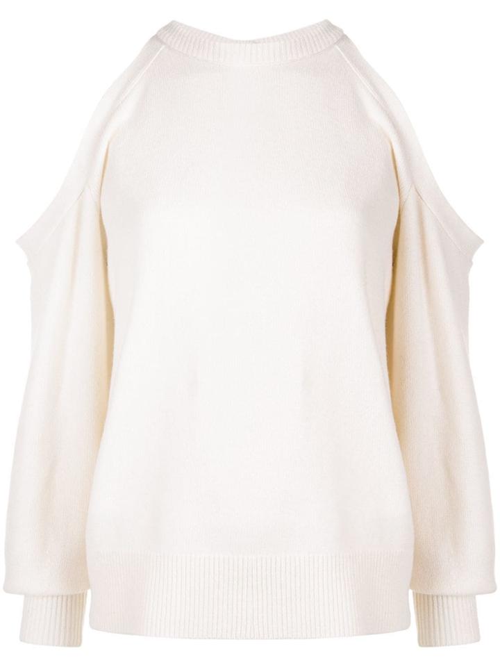 Le Ciel Bleu Cut Out Shoulders Jumper - White