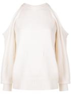Le Ciel Bleu Cut Out Shoulders Jumper - White