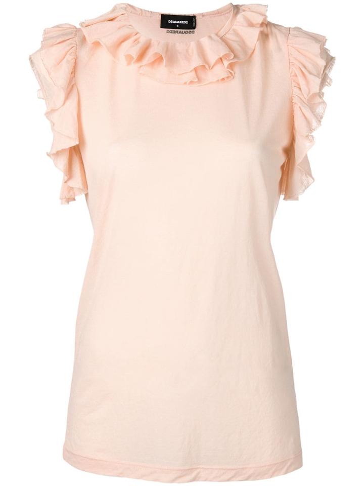 Dsquared2 Ruffle Trim Top - Neutrals