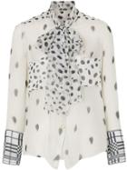 Burberry Dalmatian Print Pussy-bow Blouse - Black