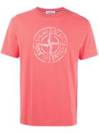 Stone Island Logo Print T-shirt, Men's, Size: Medium, Pink/purple, Cotton