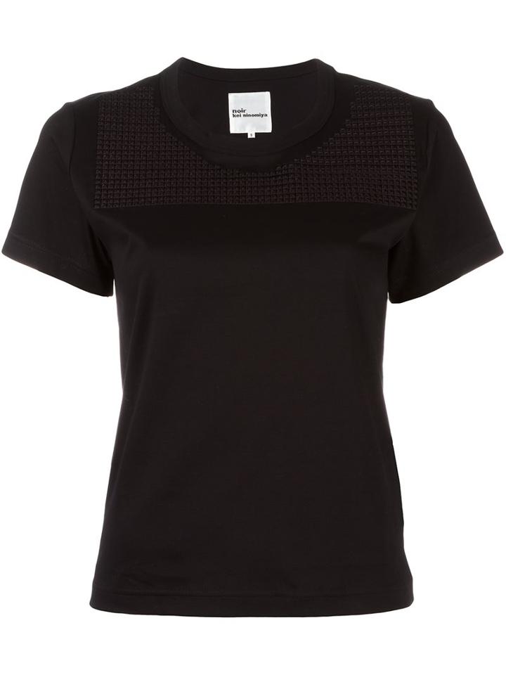 Comme Des Garçons Noir Kei Ninomiya Embellished Front T-shirt, Women's, Size: Small, Black, Cotton/rayon