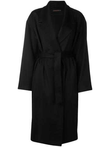Incentive! Cashmere Belted Cardi-coat - Black