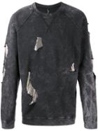 Versus - Distressed Sweatshirt - Men - Cotton/metal - S, Grey, Cotton/metal