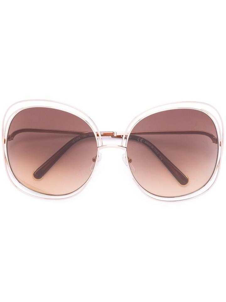 Chloe Eyewear - Carlina Sunglasses - Women - Acetate/metal (other) - One Size, Nude/neutrals, Acetate/metal (other)