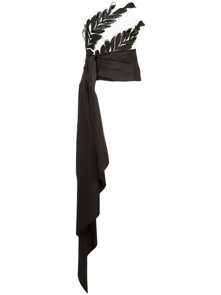 Oscar De La Renta Embellished Draped Top - Black