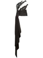 Oscar De La Renta Embellished Draped Top - Black