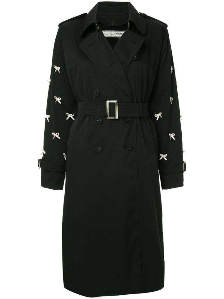 Tu Es Mon Trésor Petit Ribbon Trench Coat - Black