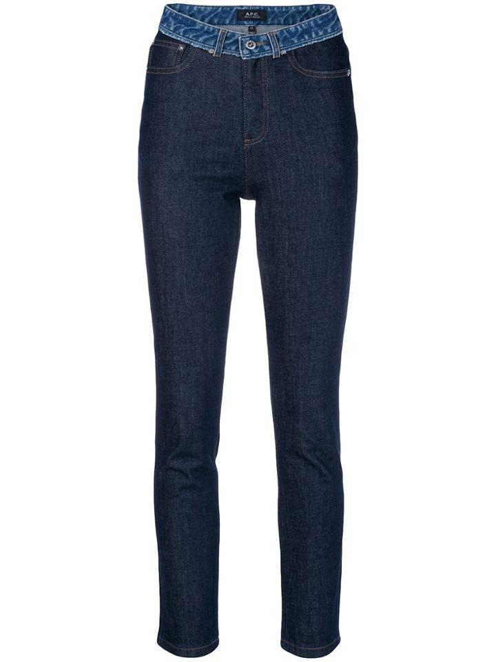 A.p.c. Patchwork Waist Skinny Jeans - Blue