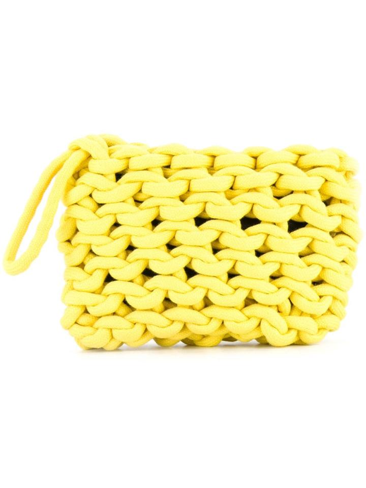 Alienina Braided Clutch Bag - Yellow