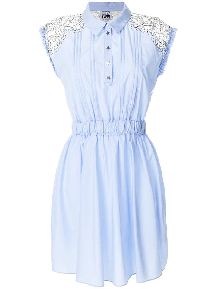 Twin-set Flared Shirt Dress - Blue