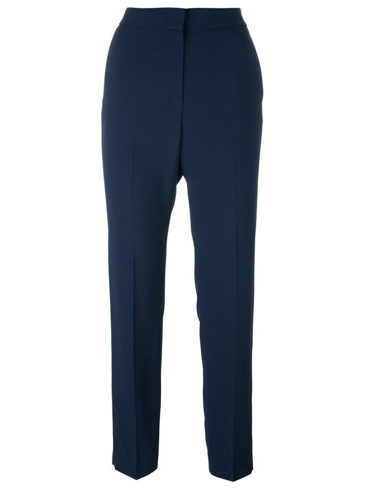 Msgm High Waisted Trousers, Women's, Size: 44, Blue, Acetate/viscose/polyester