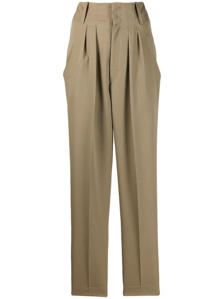 Isabel Marant High-waisted Pleated Trousers - Neutrals